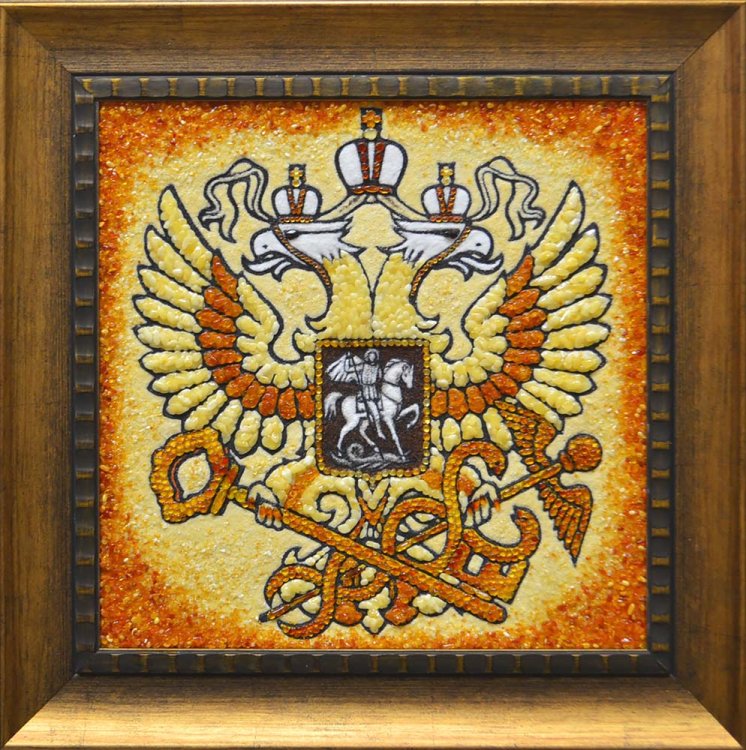 Герб из янтаря "ФНС" 40х40