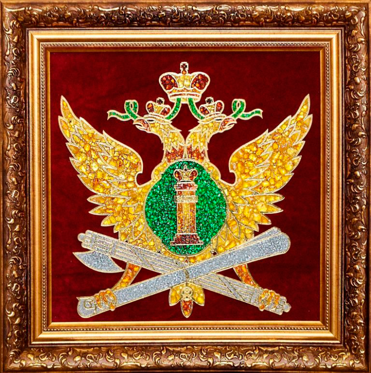 Картина из янтаря "Эмблема ФССП России"